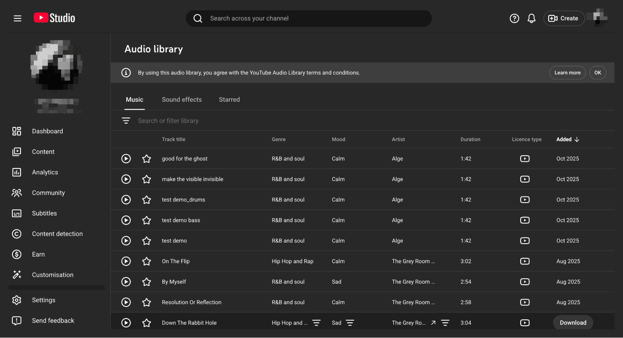 YouTube Audio Library